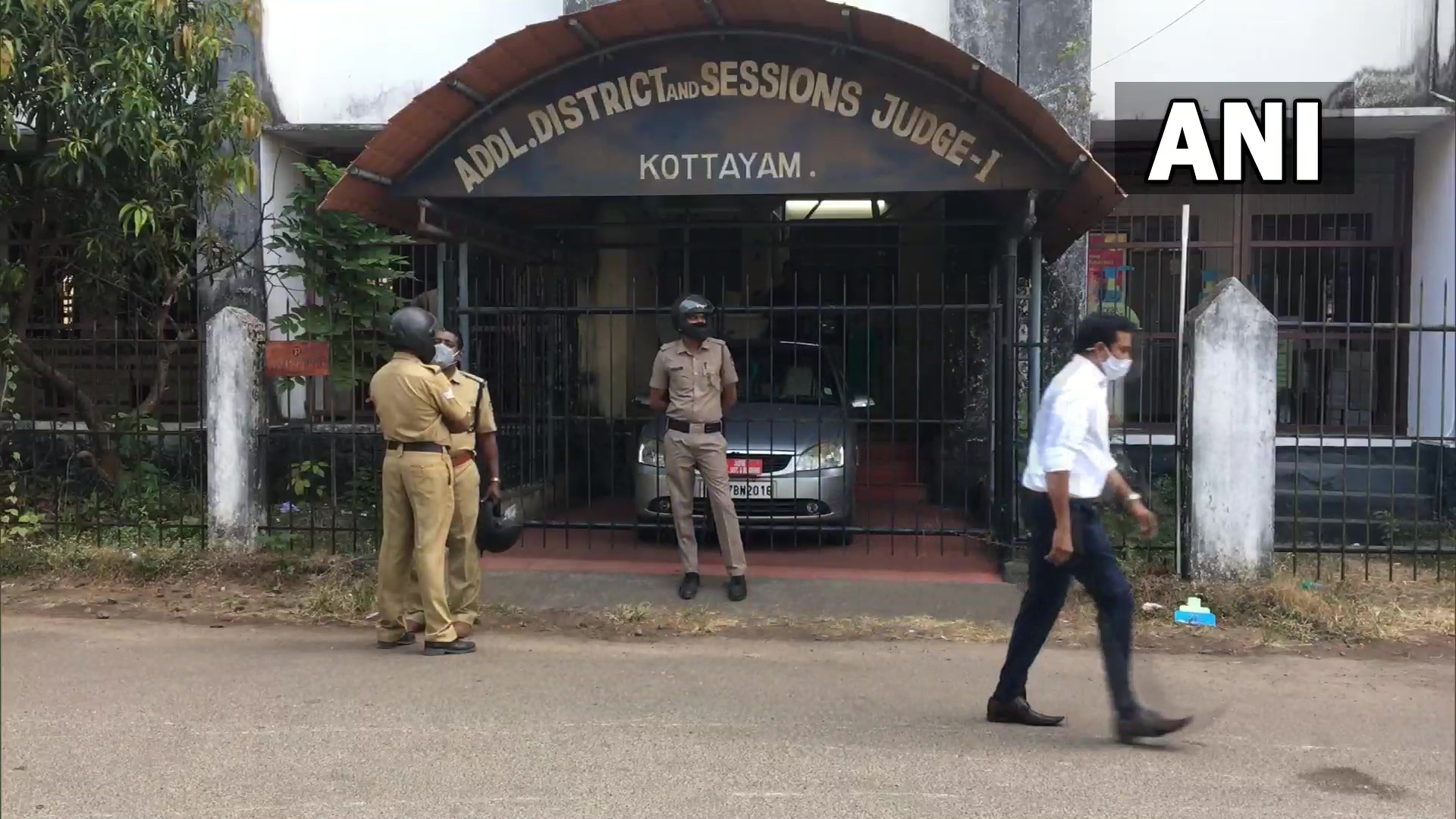 Policemen outside court. (ANI Twitter)