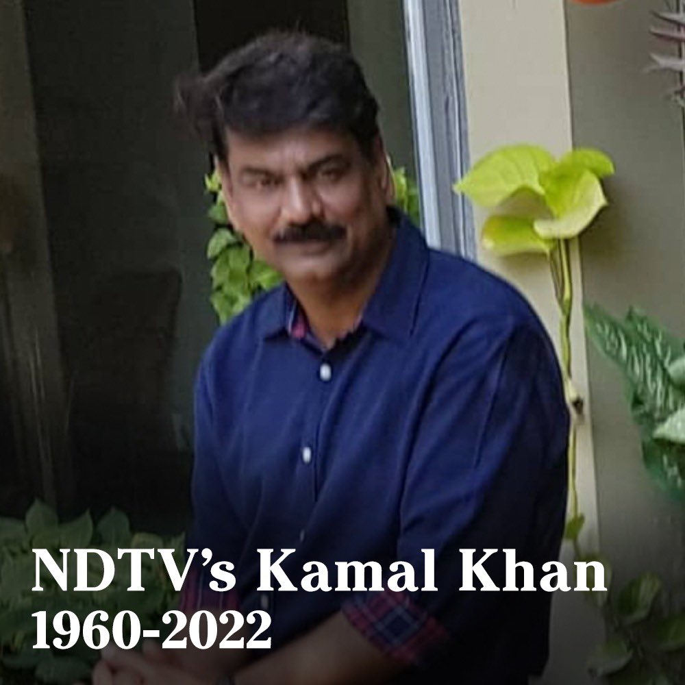 An image of veteran journalist Kamal Khan shared by his fellow colleague. (@alok_pandey) An image of veteran journalist Kamal Khan shared by his fellow colleague. (@alok_pandey)