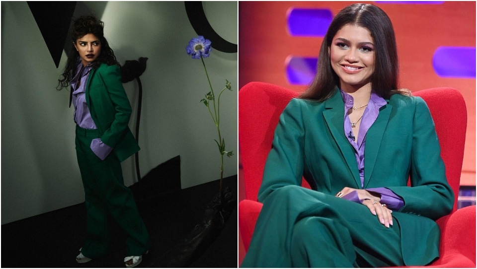 Priyanka Chopra and Zendaya in the Valentino suit.&nbsp;