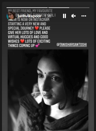 Janhvi Kapoor shared this on her Instagram Stories.&nbsp;