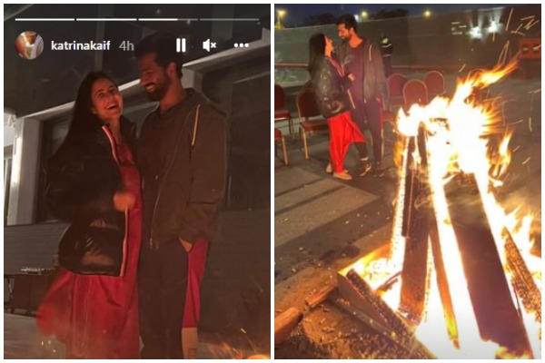 Glimpses of Katrina Kaif, Vicky Kaushal's Lohri celebrations.&nbsp;(Instagram)