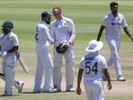 Cape Town: Indian captain Virat Kohli congratulates Rassie van Der Dussen after South Africa beat India 2-1 in a test series between in Cape Town, South Africa.(AP) Cape Town: Indian captain Virat Kohli congratulates Rassie van Der Dussen after South Africa beat India 2-1 in a test series between in Cape Town, South Africa.(AP)