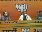 Union minister Dharmendra Pradhan addresses press conference.(ANI) Union minister Dharmendra Pradhan addresses press conference.(ANI)