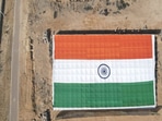 ‘Monumental National Flag’ displayed in Rajasthan's Longewala (ANI)