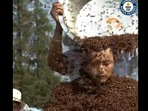 The image, taken from the video posted by Guinness World Records on Facebook, Shows the man in process of making the record.