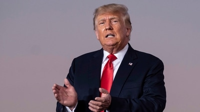 Former President Donald Trump prepares to take the stage during a rally in Arizona. (AP) Former President Donald Trump prepares to take the stage during a rally in Arizona. (AP)