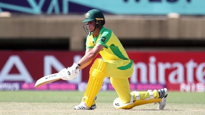 A still from U-19 World Cup game between Australia and West Indies. (ICC) A still from U-19 World Cup game between Australia and West Indies. (ICC)