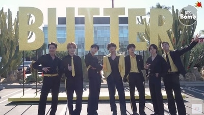 BTS members rehearsing for their Crosswalk Concert on The Late Late Show With James Corden.