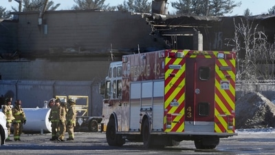 Firefighters are shown at the scene of an explosion in Ottawa, Ontario. (AP) Firefighters are shown at the scene of an explosion in Ottawa, Ontario. (AP)