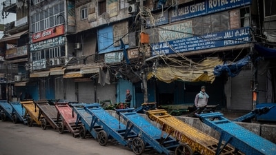 Delhi is under weekend lockdown starting from last week amid the sharp increase in the number of Covid-19 cases. (AP) Delhi is under weekend lockdown starting from last week amid the sharp increase in the number of Covid-19 cases. (AP)
