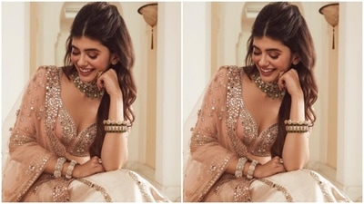 Sanjana accessorised her look with a silver choker, bangles and a ring. (Instagram/@sanjanasanghi96)