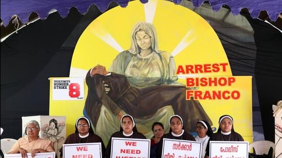 Nuns hold protest demanding justice after an alleged sexual assault of a nun by a bishop in Kochi, Kerala. (FILE PHOTO)