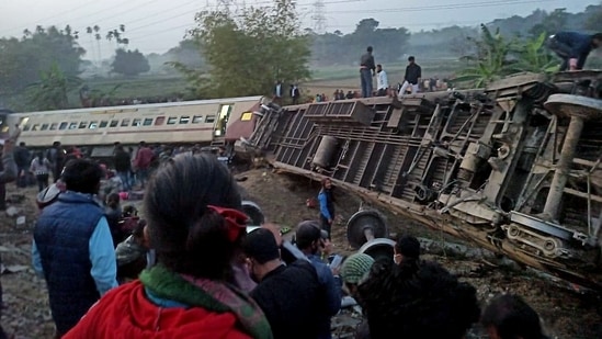 At least nine persons were killed and 36 others left injured following the derailment of 12 coaches of Bikaner-Guwahati Express in West Bengal on Thursday (January 13).(ANI)