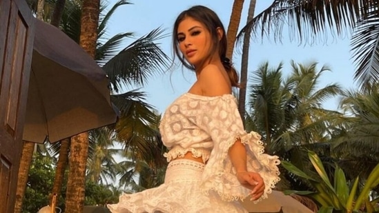 Actor Mouni Roy never shies away from updating her 21 million strong Instagram family with daily snippets from her life. The star, who is set to tie the knot with her partner Suraj Nambiar, shared pictures of herself on the photo and video sharing app that showed her chilling at the beach and enjoying a sunset.(Instagram/@imouniroy)