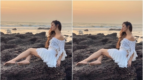 Mouni posted the gorgeous photos with the caption that reads, "Each day I have to make a new promise To myself To be braver than my past To be stronger than the struggle So I may find a bigger adventure Regardless of the risk." She donned an all-white ensemble in the clicks and served us beach fashion goals.(Instagram/@imouniroy)