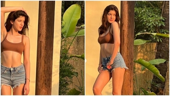 Shanaya Kapoor is missing summer. The actor is having a difficult time in the cold weather of winter and is in a dire need of some sun and warmth. Shanaya shared a slew of pictures of herself chilling under the summer sun in her cropped top and denim shorts and reminisced summer in her own way.(Instagram/@shanayakapoor02)