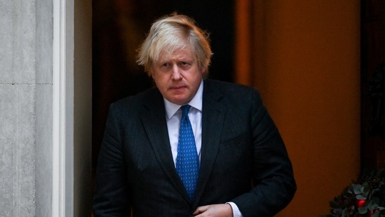 British Prime Minister Boris Johnson leaves Downing Street 10.(Reuters)