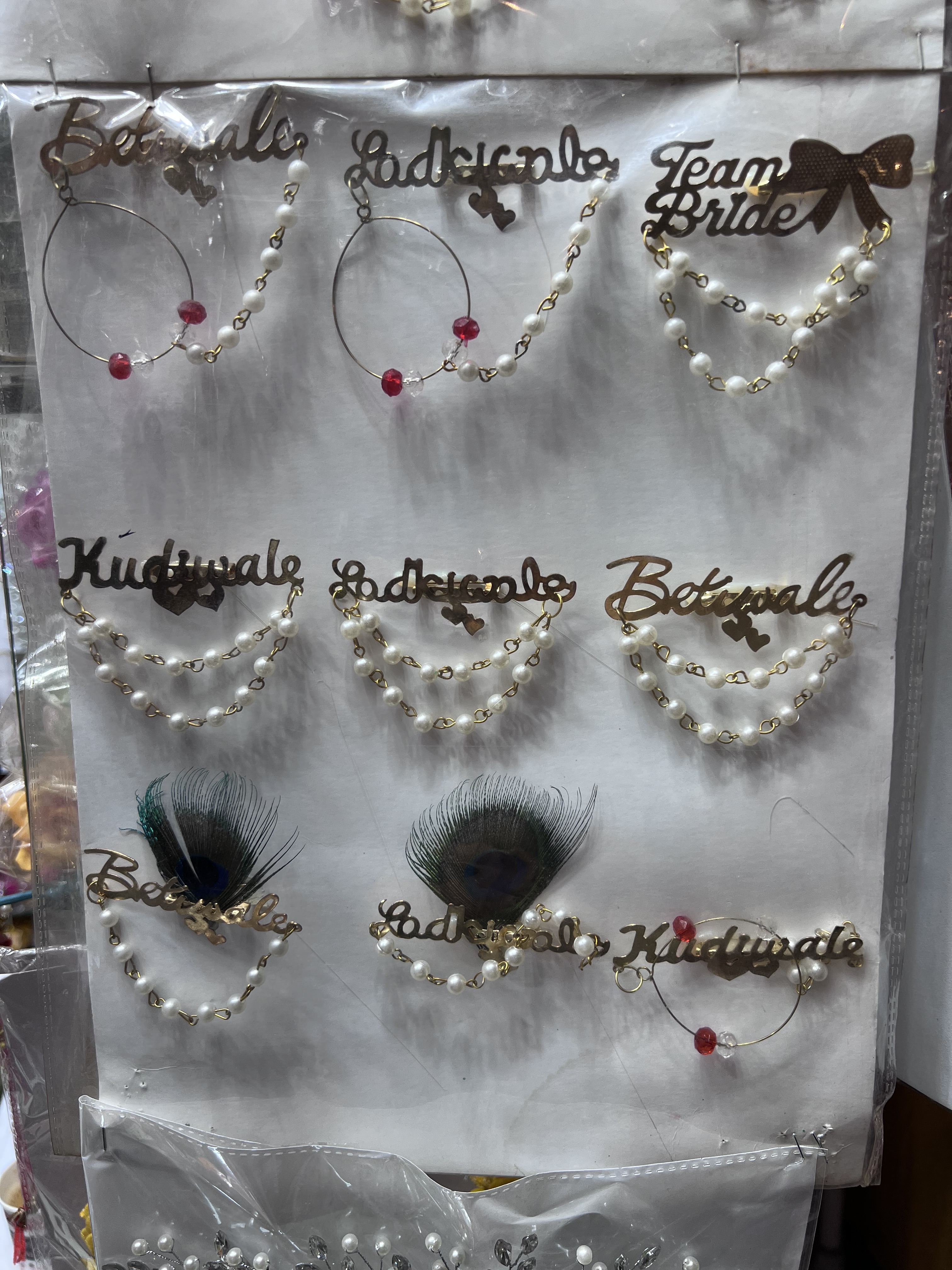 These crystal badges are available at Kinari Bazar and can be customised as per choice. (Photo: Dhruv Sethi/HT) These crystal badges are available at Kinari Bazar and can be customised as per choice. (Photo: Dhruv Sethi/HT)