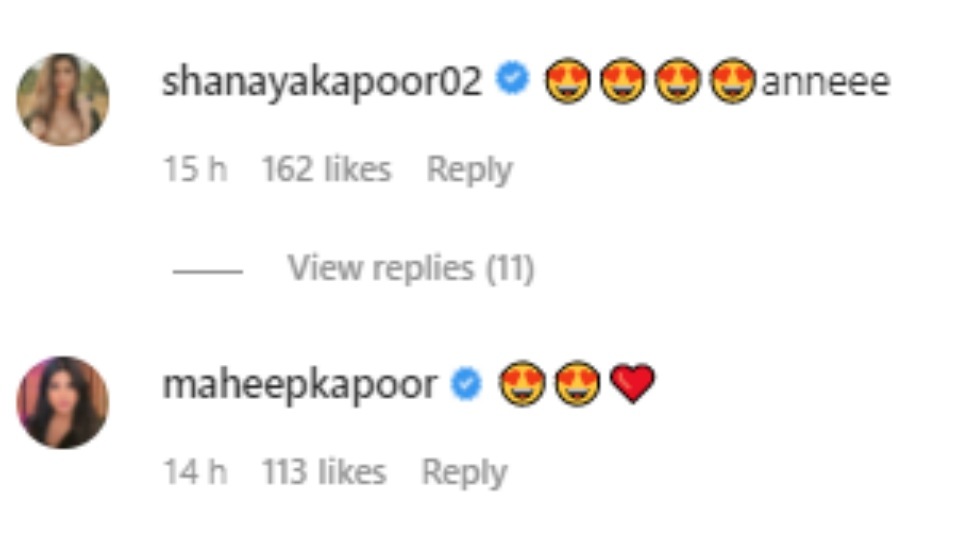 Shanaya Kapoor and Maheep Kapoor's comments. Shanaya Kapoor and Maheep Kapoor's comments. 
