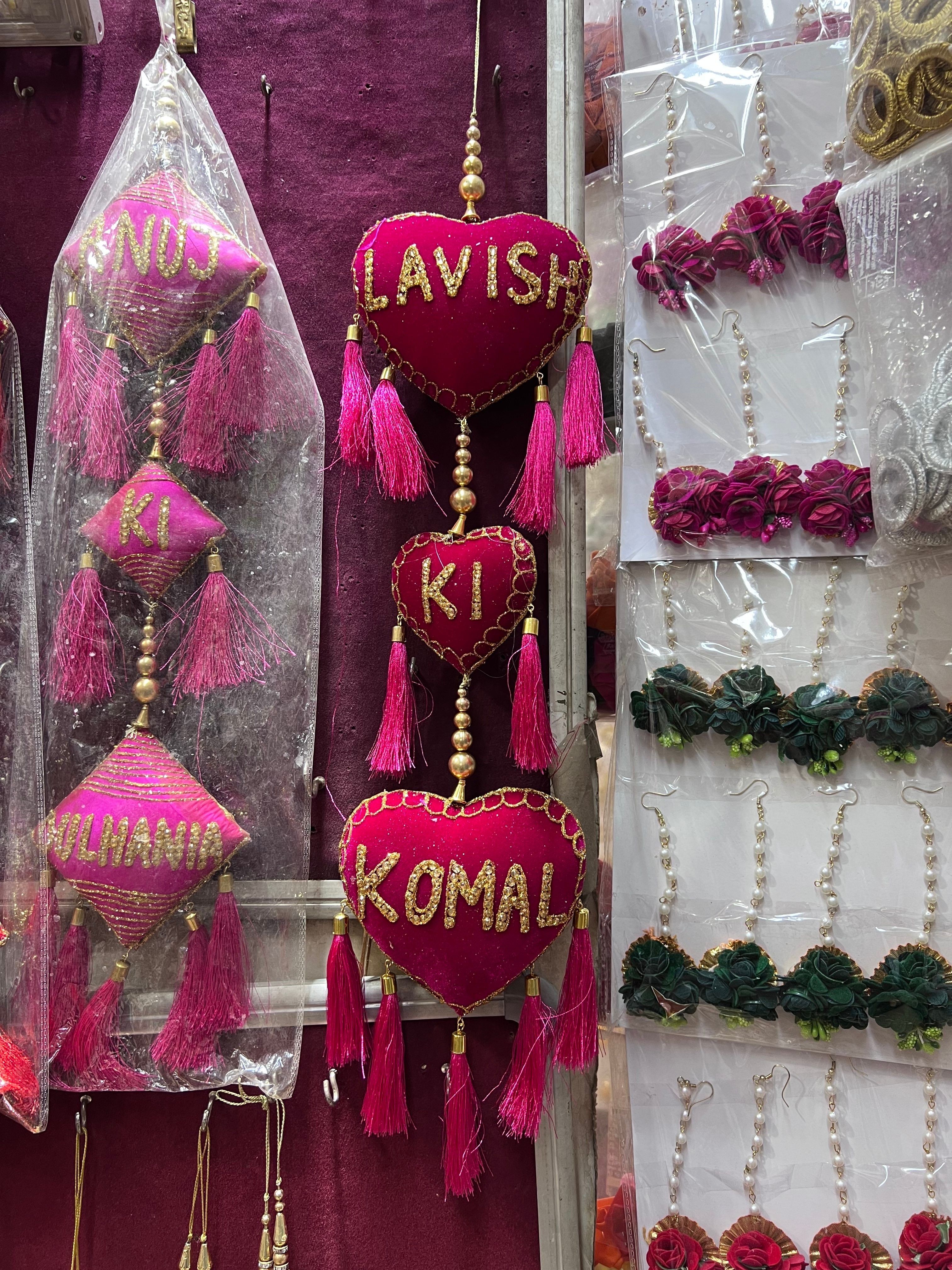 These lehenga latkans are a big hit this year, says shopkeepers at Kinari Bazar. (Photo: Dhruv Sethi/HT) These lehenga latkans are a big hit this year, says shopkeepers at Kinari Bazar. (Photo: Dhruv Sethi/HT)