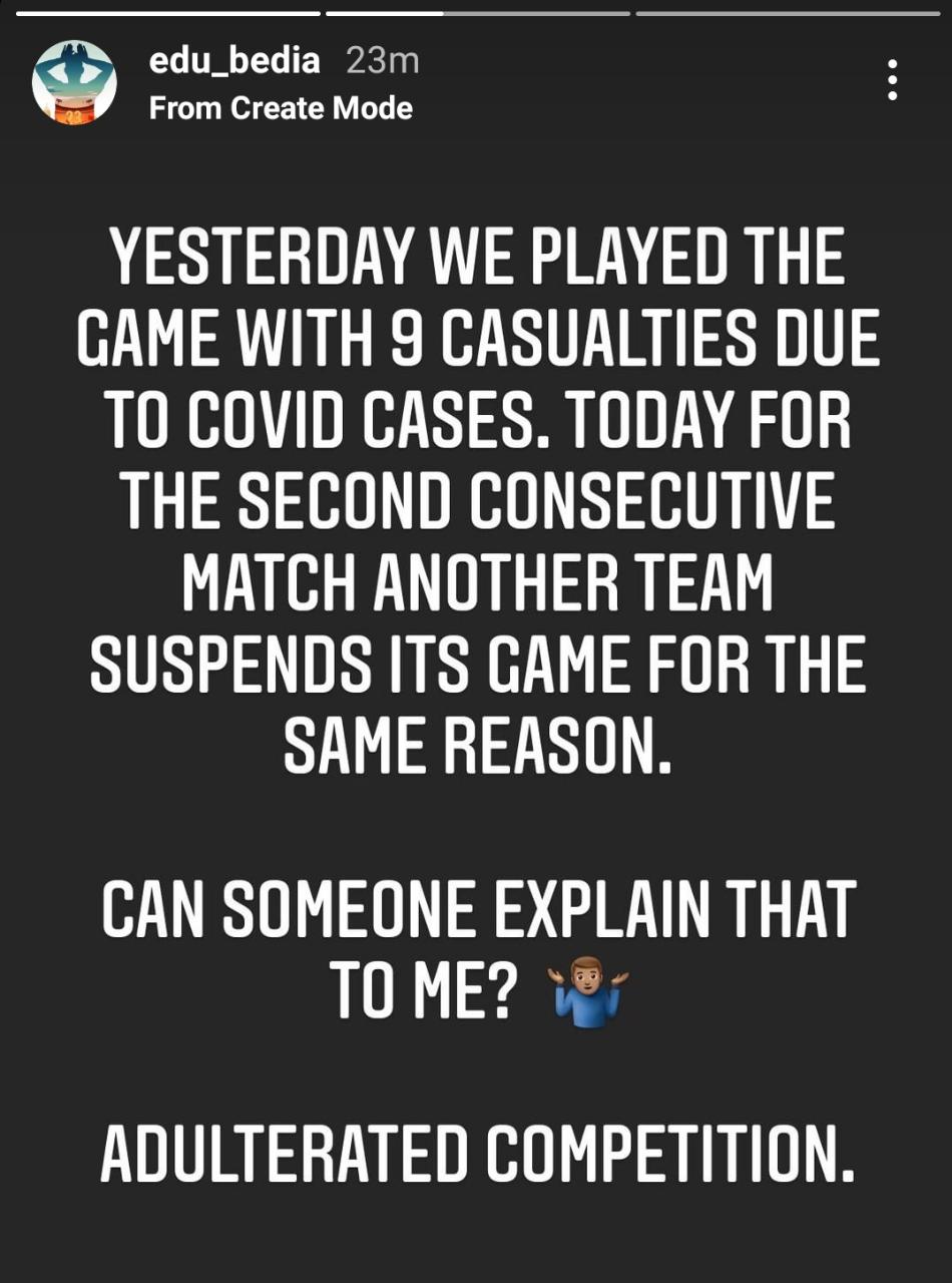 Screengrab from Edu Bedia's Instagram stories