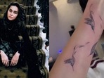 Shibani Dandekar got a new tattoo on her forearm.