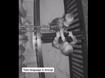 A screengrab from the video where a twin baby sister puts back her brother's binky in his mouth. (instagram/@camiboehme) A screengrab from the video where a twin baby sister puts back her brother's binky in his mouth. (instagram/@camiboehme)