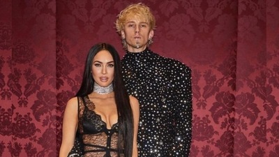 Machine Gun Kelly and Megan Fox at Dolce & Gabbana, Fendi leads with feminine silhouettes for men at Milan Machine Gun Kelly and Megan Fox at Dolce & Gabbana, Fendi leads with feminine silhouettes for men at Milan