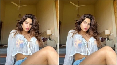 Janhvi also shared photos of herself wearing a summer-ready chic crop top and denim shorts set. She flaunted her sunkissed and glowing skin in these pictures. (Instagram/@janhvikapoor)