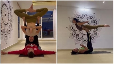 Sonnalli Seygall's AcroYoga routine in Rishikesh is all about trust (Instagram/@sonnalliseygall)