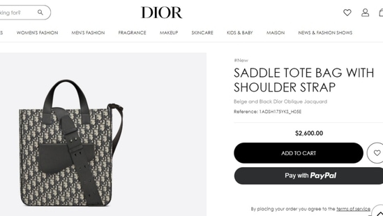 The Christian Dior oblique jacquard saddle tote bag.&nbsp;(dior.com)
