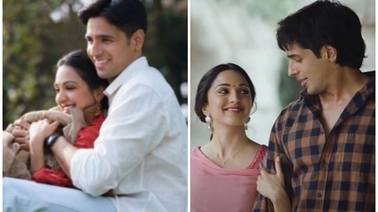 Kiara Advani and Sidharth Malhotra in stills from Shershaah.&nbsp;