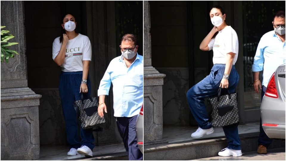 Kareena Kapoor outside Randhir Kapoor's house.&nbsp; (HT Photo/Varinder Chawla)