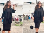 Fashionista Hina Khan looked like a diva in this all-black ensemble. She accessorised her look with a pair of black shades with golden rim and a small shoulder bag.(Instagram/@realhinakhan)