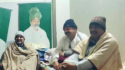 Union minister Sanjeev Balyan’s meeting with BKU chief Naresh Tikait at Sisauli in Muzaffarnagar was the first between the two after the farmers withdrew their agitation on the Delhi borders late last year. (ANI PHOTO) Union minister Sanjeev Balyan’s meeting with BKU chief Naresh Tikait at Sisauli in Muzaffarnagar was the first between the two after the farmers withdrew their agitation on the Delhi borders late last year. (ANI PHOTO)