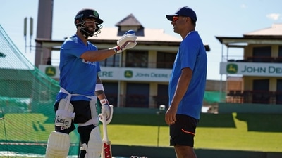 Indian captain Virat Kohli shares a light moment with head coach Rahul Dravid (ANI) Indian captain Virat Kohli shares a light moment with head coach Rahul Dravid (ANI)