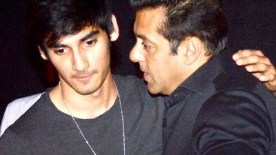 Ahan Shetty with Salman Khan before he made his Bollywood debut.