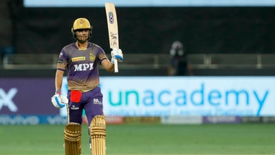 Shubman Gill celebrates his half-century. (BCCI/IPL)