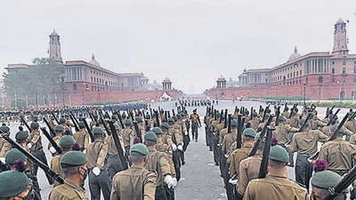 Parade rehearsal underway at Rajpath, on Monday. (Arvind Yadav/HT Photo) Parade rehearsal underway at Rajpath, on Monday. (Arvind Yadav/HT Photo)