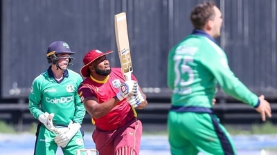 Keiron Pollard plays a shot in the 3rd ODI between Ireland and West Indies (Twitter/cricketireland) Keiron Pollard plays a shot in the 3rd ODI between Ireland and West Indies (Twitter/cricketireland)