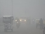 On Tuesday morning, Agra, Lucknow and Gorakhpur reported dense fog with visibility of 200-metre each. (HT Photo)