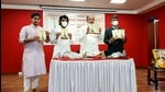 Seventh-generation descendent advocate Rohan Jamadar has written a book in Marathi titled ‘1 January 1818 Koregaon Bhima Ladhaiche Vastav. The book was launched on January 18. (HT PHOTO) Seventh-generation descendent advocate Rohan Jamadar has written a book in Marathi titled ‘1 January 1818 Koregaon Bhima Ladhaiche Vastav. The book was launched on January 18. (HT PHOTO)