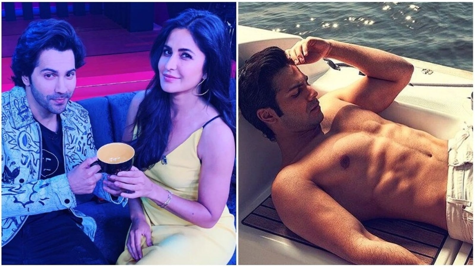 1600px x 900px - Katrina Kaif reacts to Varun Dhawan's shirtless pic on a yacht. See here |  Bollywood - Hindustan Times