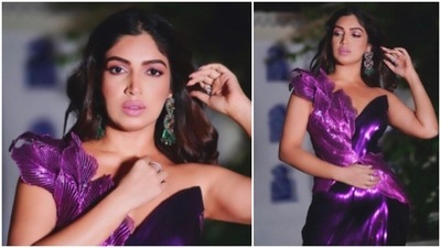 In a previous post of Bhumi Pednekar, the actor aced the red-carpet look in a violet one-shoulder gown. (Instagram/@bhumipednekar) In a previous post of Bhumi Pednekar, the actor aced the red-carpet look in a violet one-shoulder gown. (Instagram/@bhumipednekar)