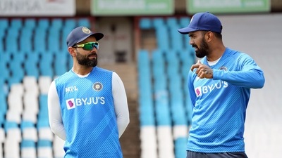 Former Indian Test captain Virat Kohli with teammate KL Rahul (ANI) Former Indian Test captain Virat Kohli with teammate KL Rahul (ANI)
