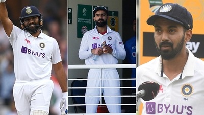 Rohit Sharma (L) and KL Rahul (R) are the top contenders to replace Virat Kohli as India's Test captain. (Getty Images) Rohit Sharma (L) and KL Rahul (R) are the top contenders to replace Virat Kohli as India's Test captain. (Getty Images)