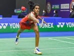 PV Sindhu plays a shot(PTI/File Photo)