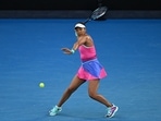 Naomi Osaka in action during her second round match against Madison Brengle&nbsp;