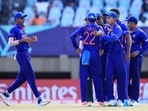 Indian players in action during U19 World Cup. Indian players in action during U19 World Cup.
