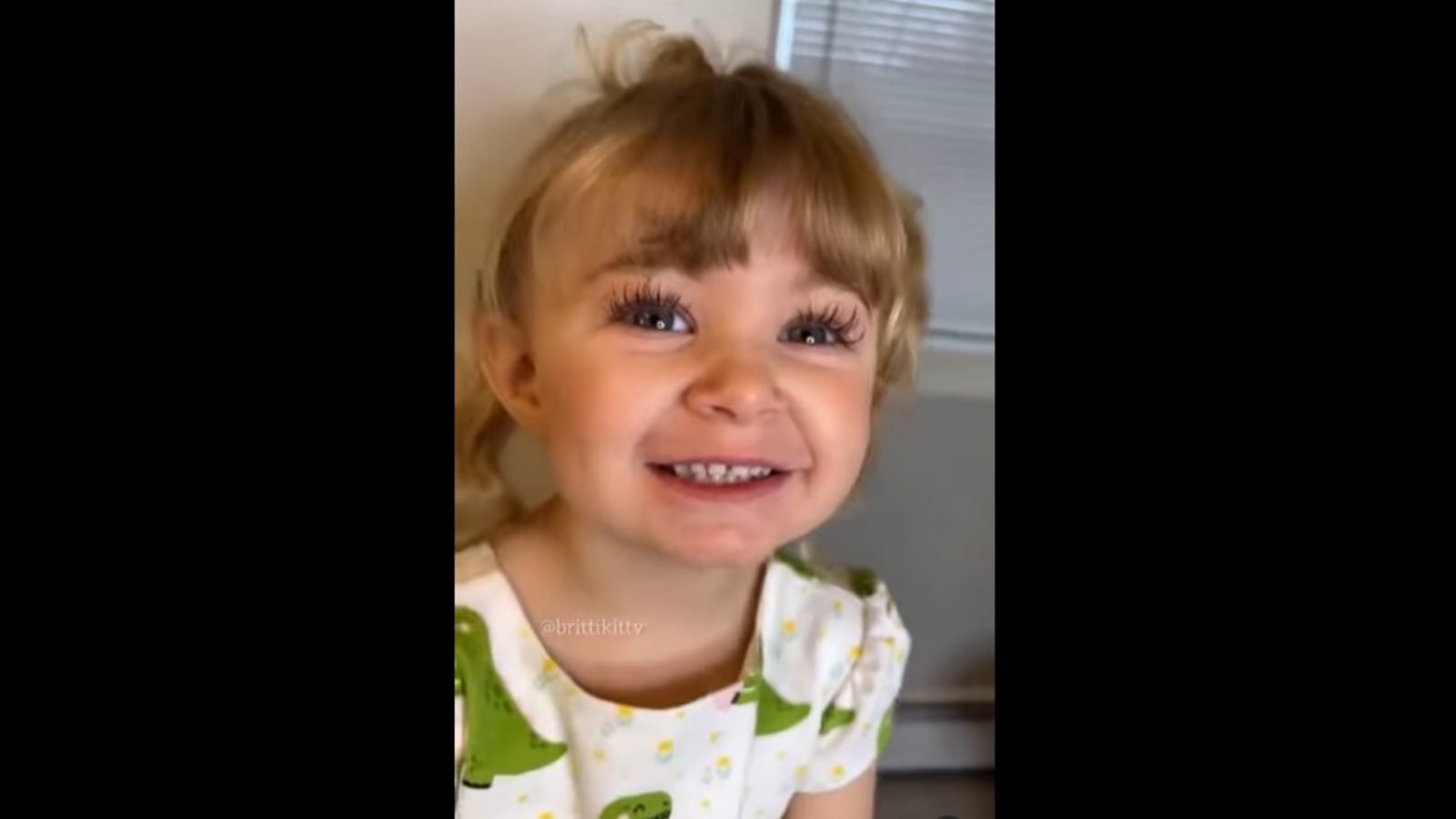 Little girl's reaction after putting on makeup is hilariously adorable.  Watch